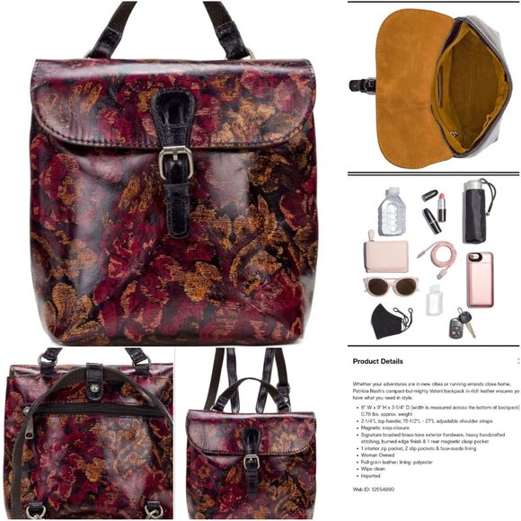 'PATRICIA NASH' 'VATONI'  BAG CONVERTIBLE LEATHER BACKPACK - Picture 13 of 16